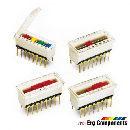 ITW ERG DIL-omkopplare - Pin Linked / Unlinked Style - ITW ERG DIL Switch - Jumper Switches / DIP Switches